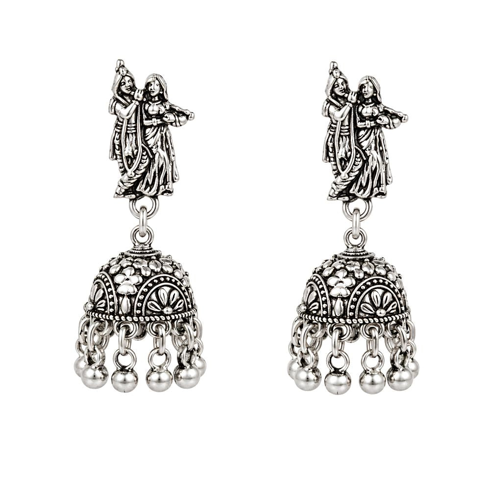 Kishori- Oxidised Silver Radha Krishna Choker Set