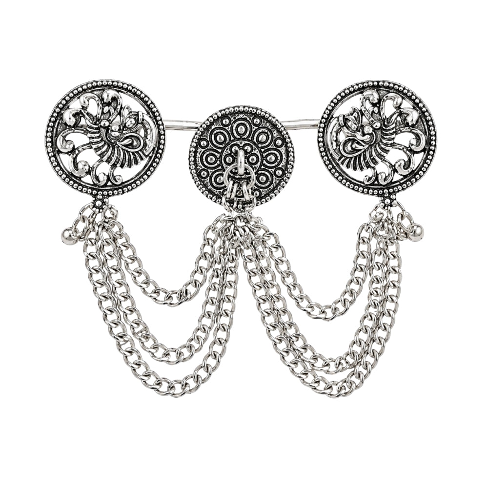 Aryahi- Oxidised Peacock Chain Statement Ring