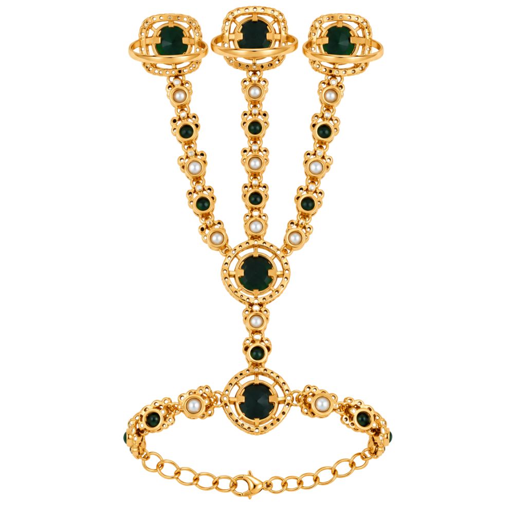 Neelam- Green Stone Three-Finger Hath Panja