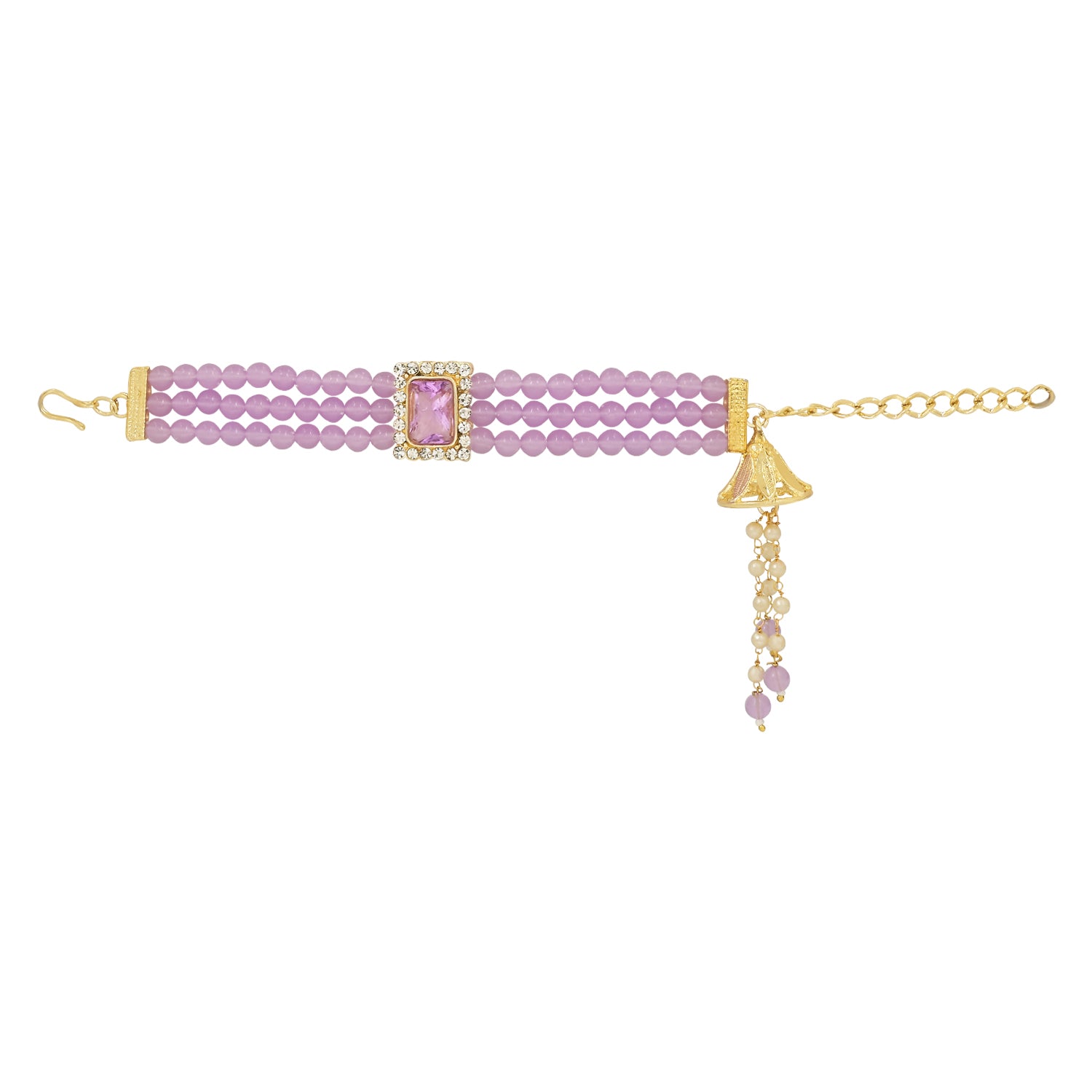 Elegant Bhaiya Bhabhi Lumba & Pearl Rakhi With Roli Chawal & Card
