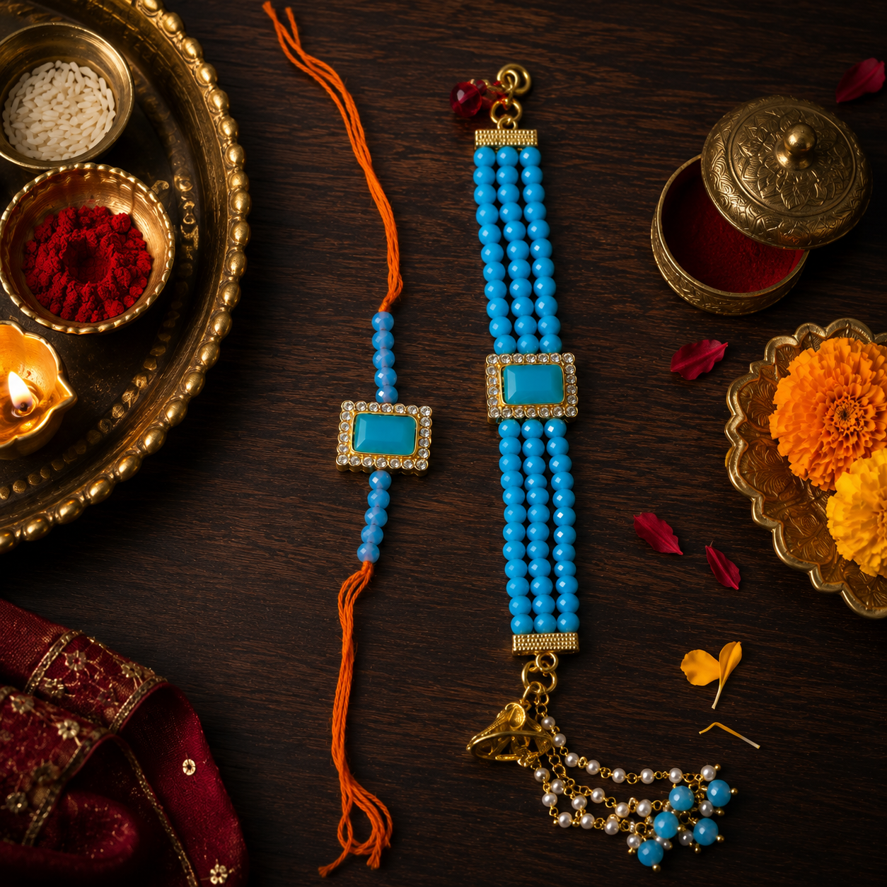 Traditional Bhaiya Bhabhi Lumba & Rakhi With Roli Chawal