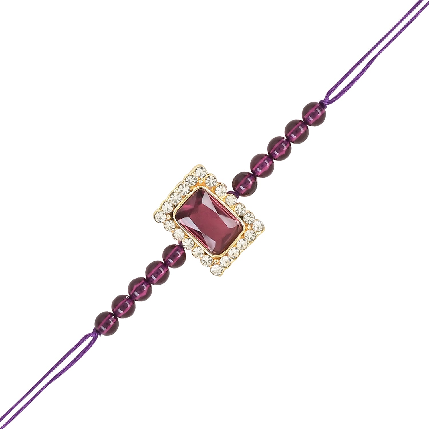 Elegant Bhaiya Bhabhi Lumba & Pearl Rakhi With Roli Chawal & Card