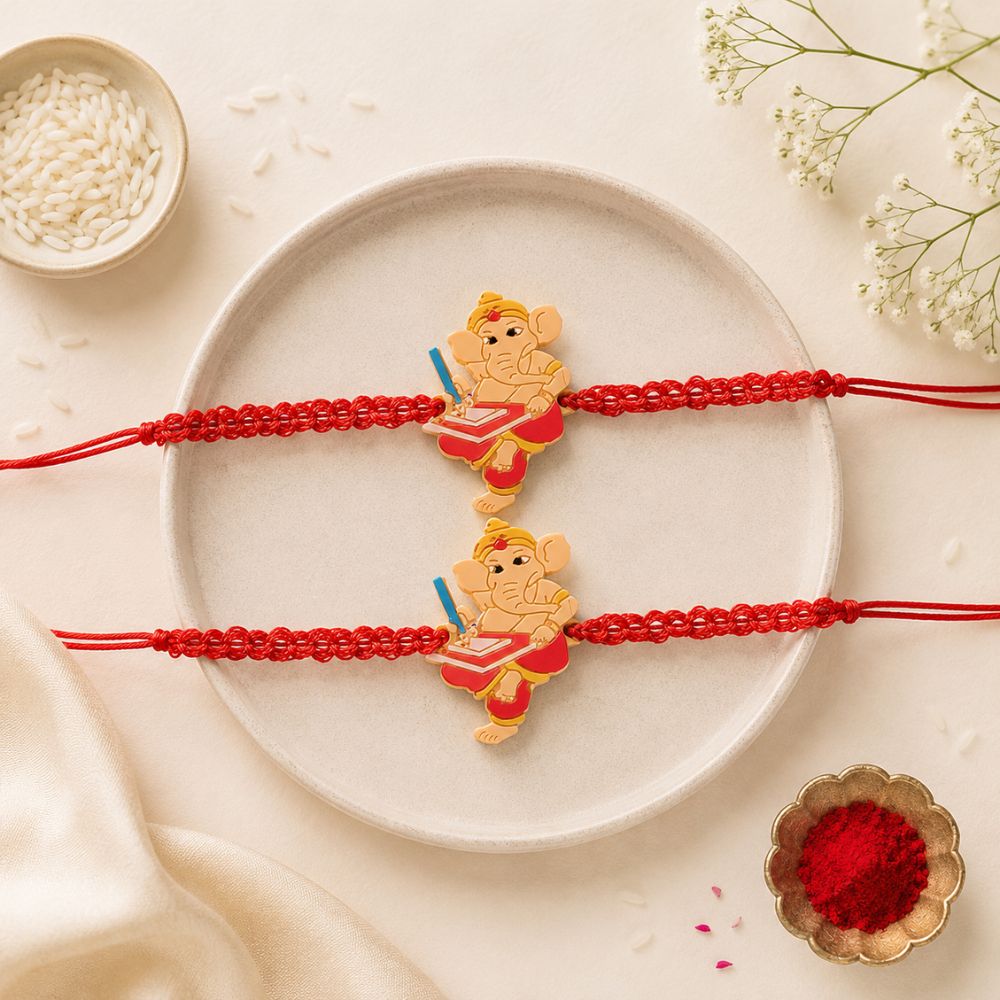 Adorable Kid's Bal Ganesha Cartoon character Combo Rakhi (Pack Of 2)