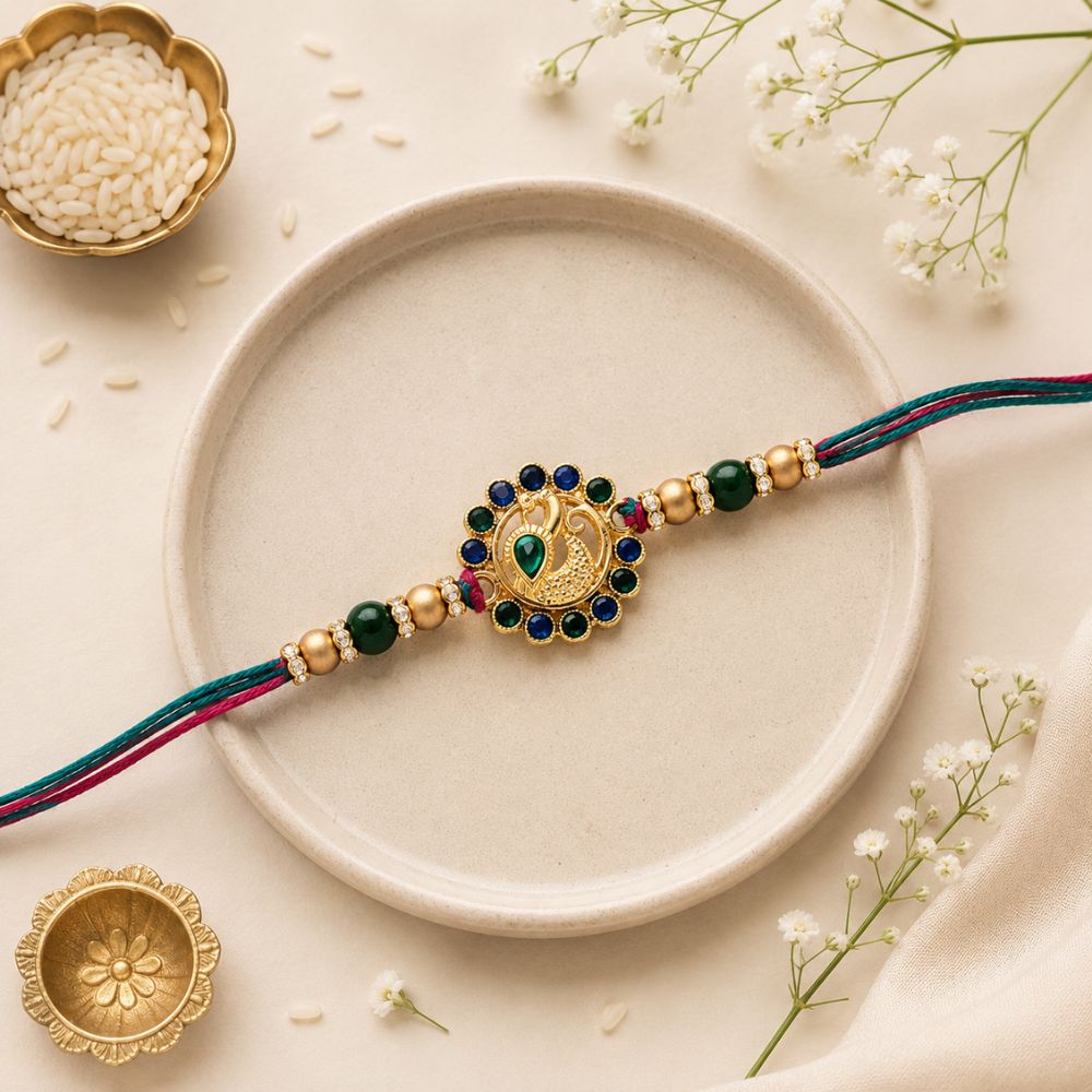 Designer Peacock Rakhi for Brother