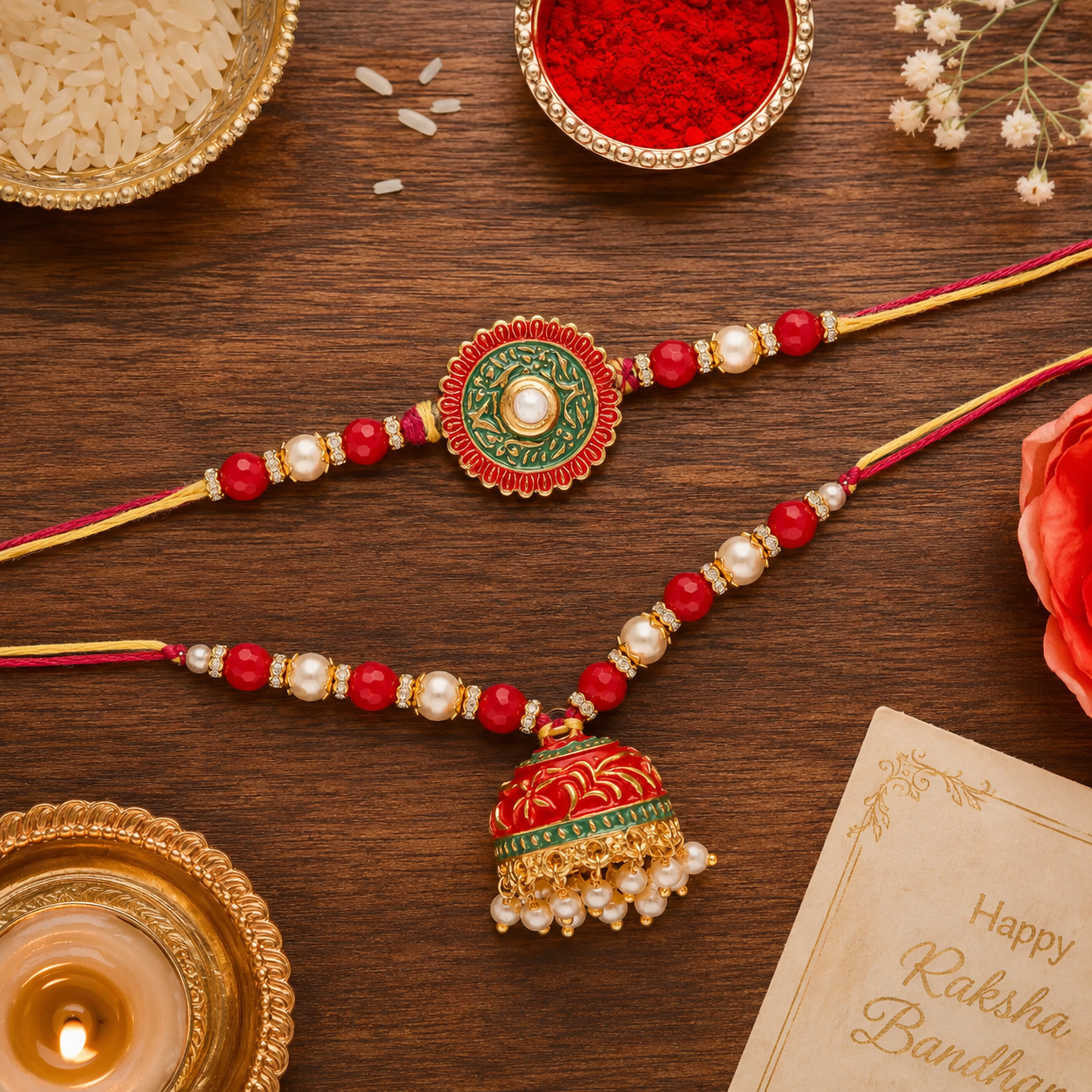 MeenaKari And Kundan Bhaiya Bhabhi Rakhi With Roli chawal