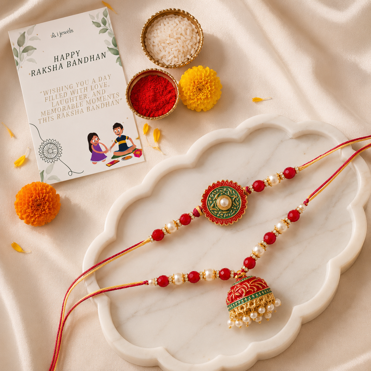MeenaKari And Kundan Bhaiya Bhabhi Rakhi With Roli chawal