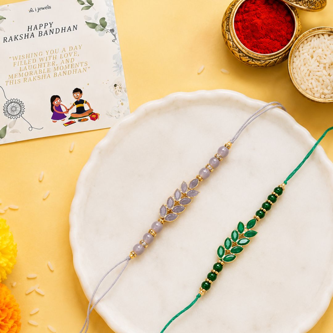 Designer Pearl Beads Studded Rakhi Bracelet for Brother/ Bhaiya