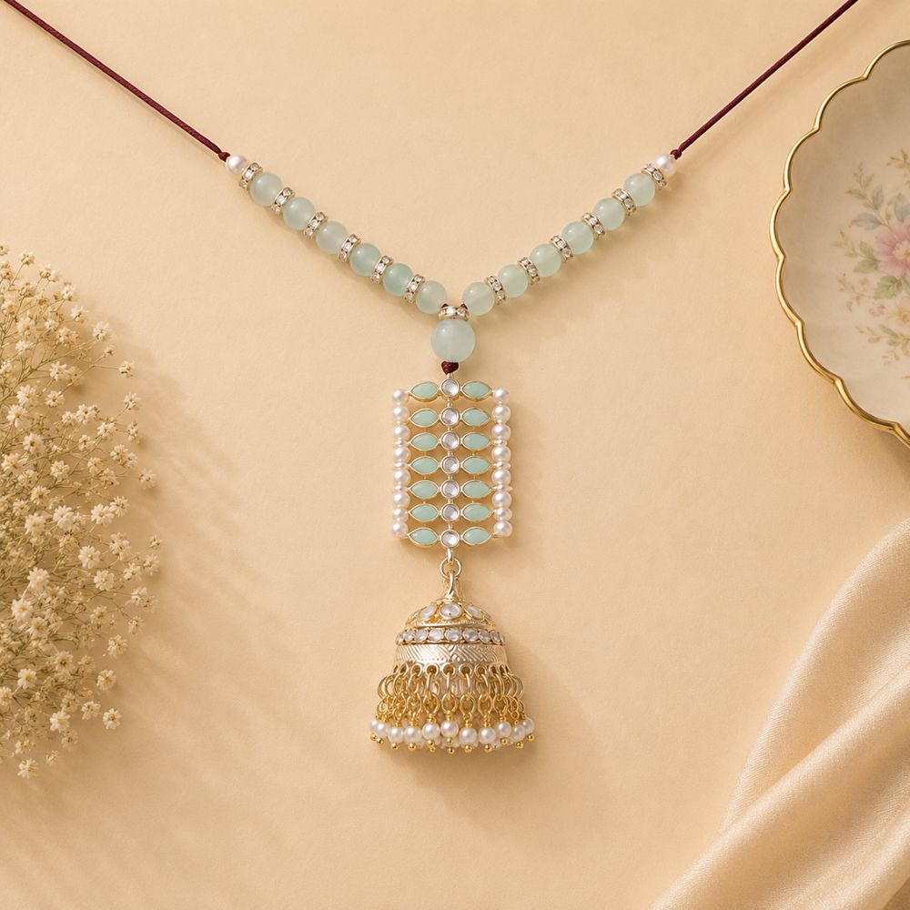 Gold Plated Designer Kundan Pearl Bracelet