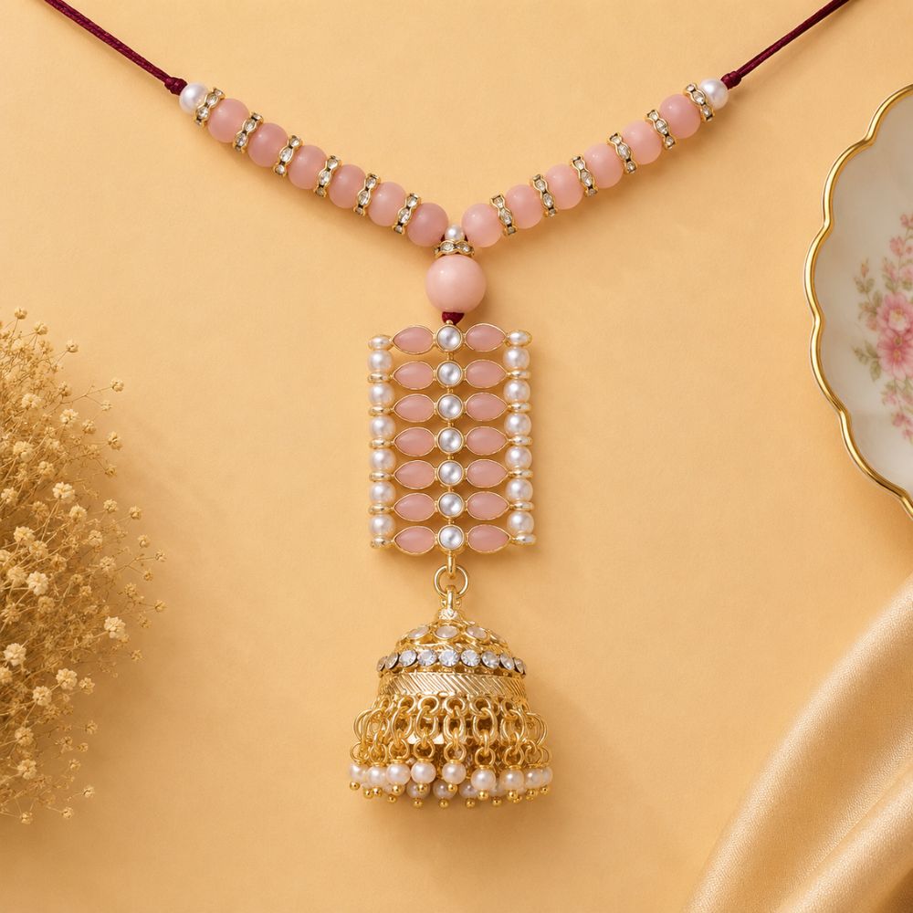 Gold Plated Designer Kundan Pearl Bracelet