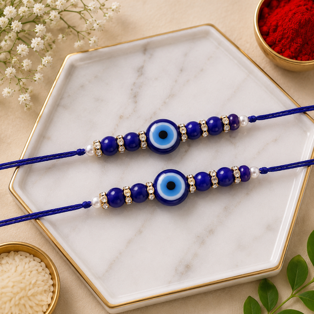 Designer Pearl Beads Studded Rakhi Bracelet for Brother/ Bhaiya