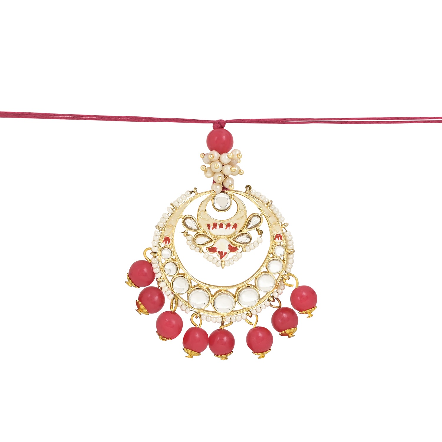 Elegant Bhaiya Bhabhi Lumba & Pearl Rakhi With Roli Chawal & Card