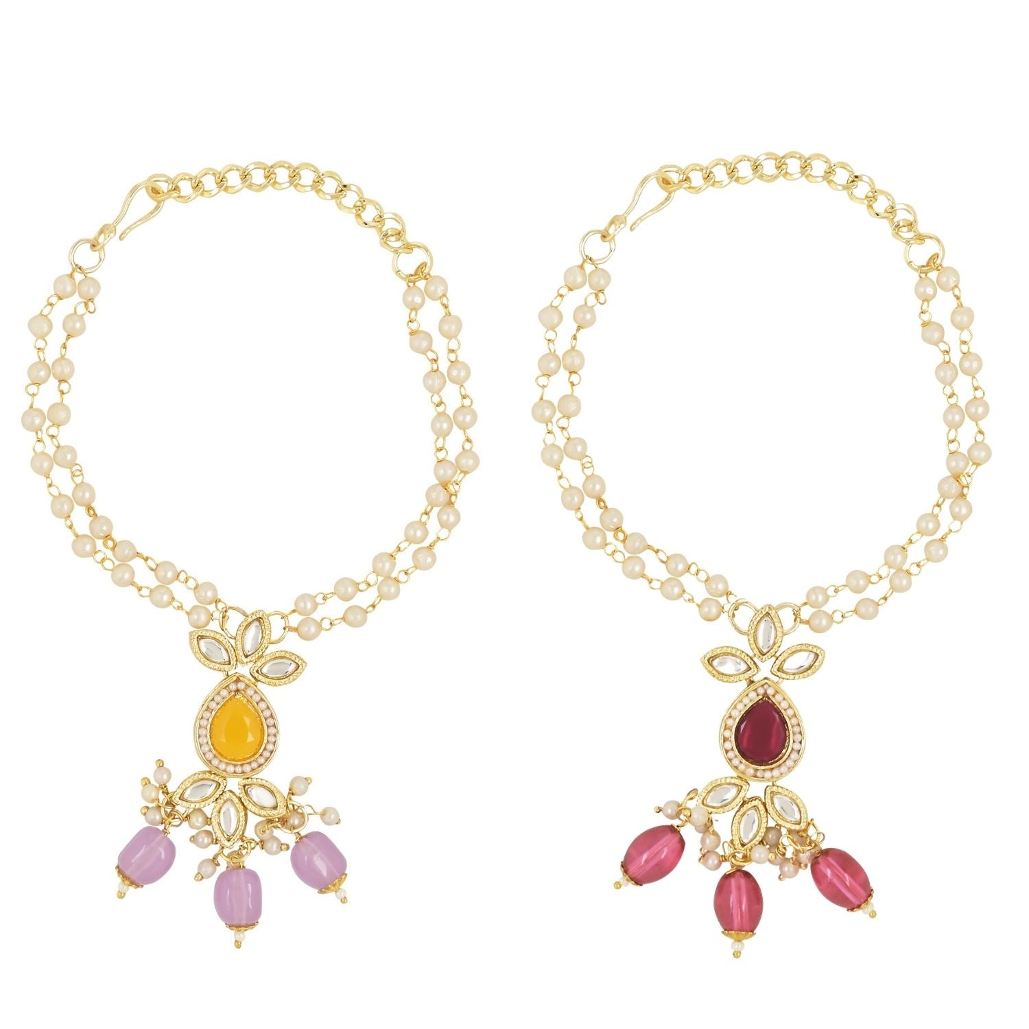 Alluring Pearl & Kundan Lumba Rakhi