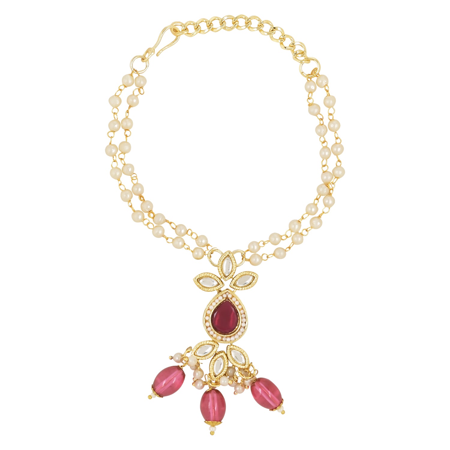 Elegant Bhaiya Bhabhi Lumba & Pearl Rakhi With Roli Chawal & Card