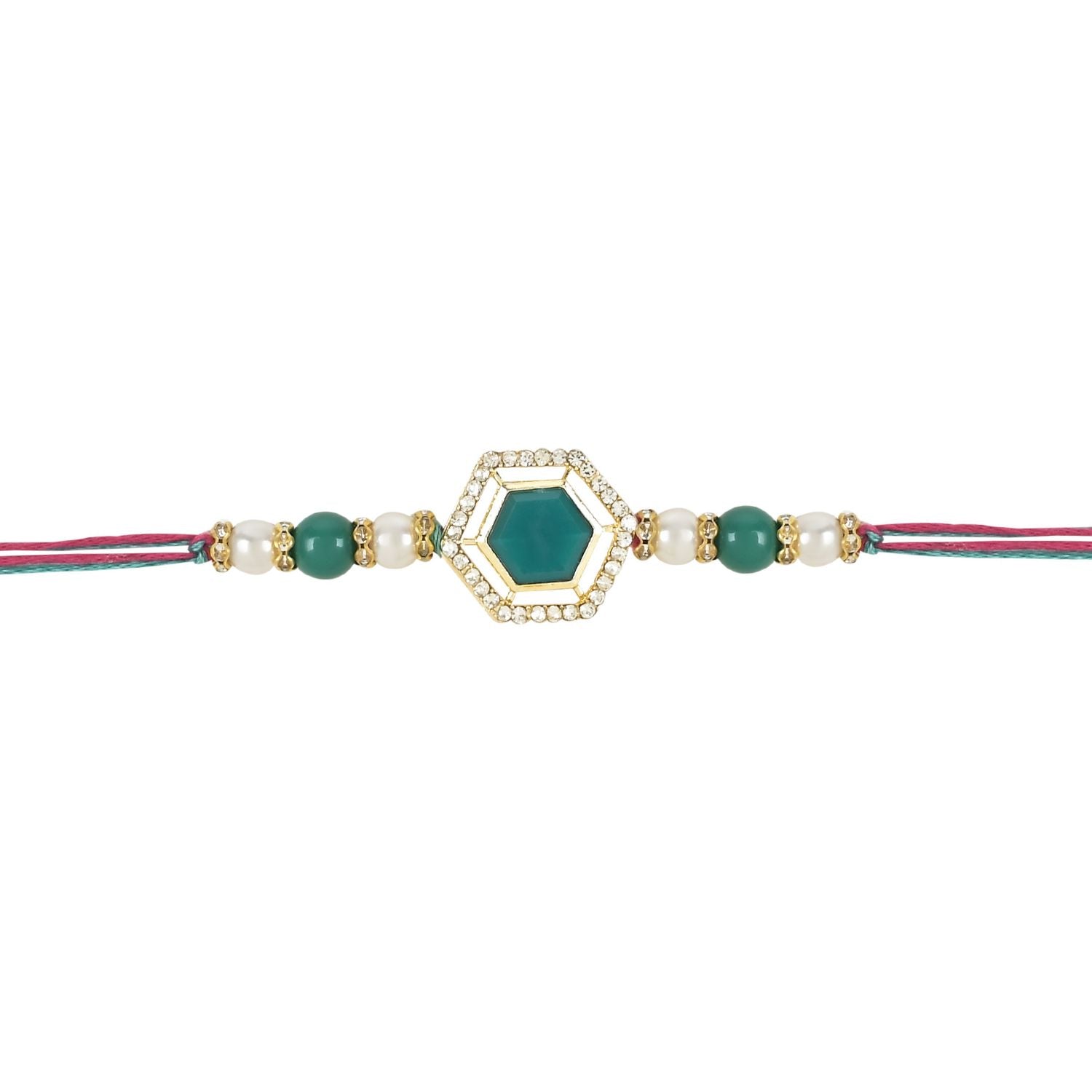 Designer Bhaiya Bracelet Rakhi With Roli Chawal & Card
