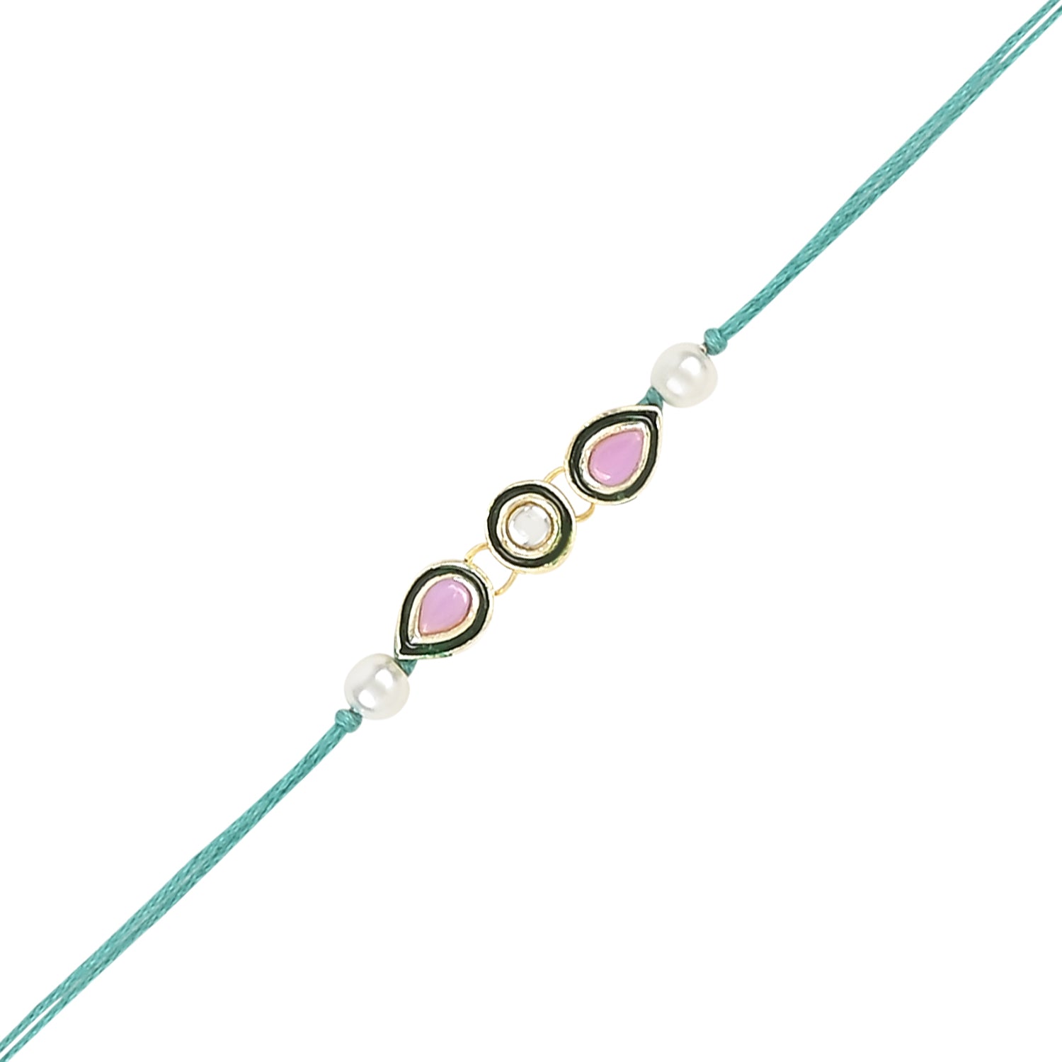 Designer Bhaiya Bhabhi Hanging Lumba & Rakhi Combo Set