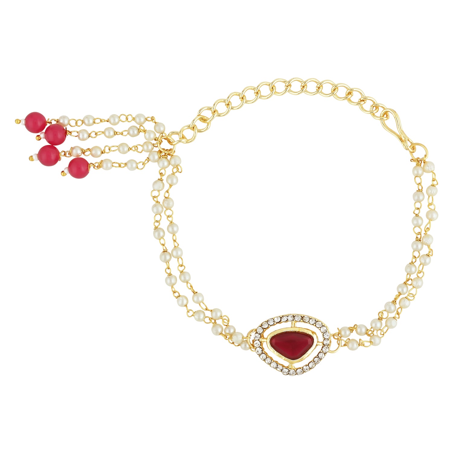 Elegant Bhaiya Bhabhi Lumba Pearl & Rakhi With Roli Chawal & Card