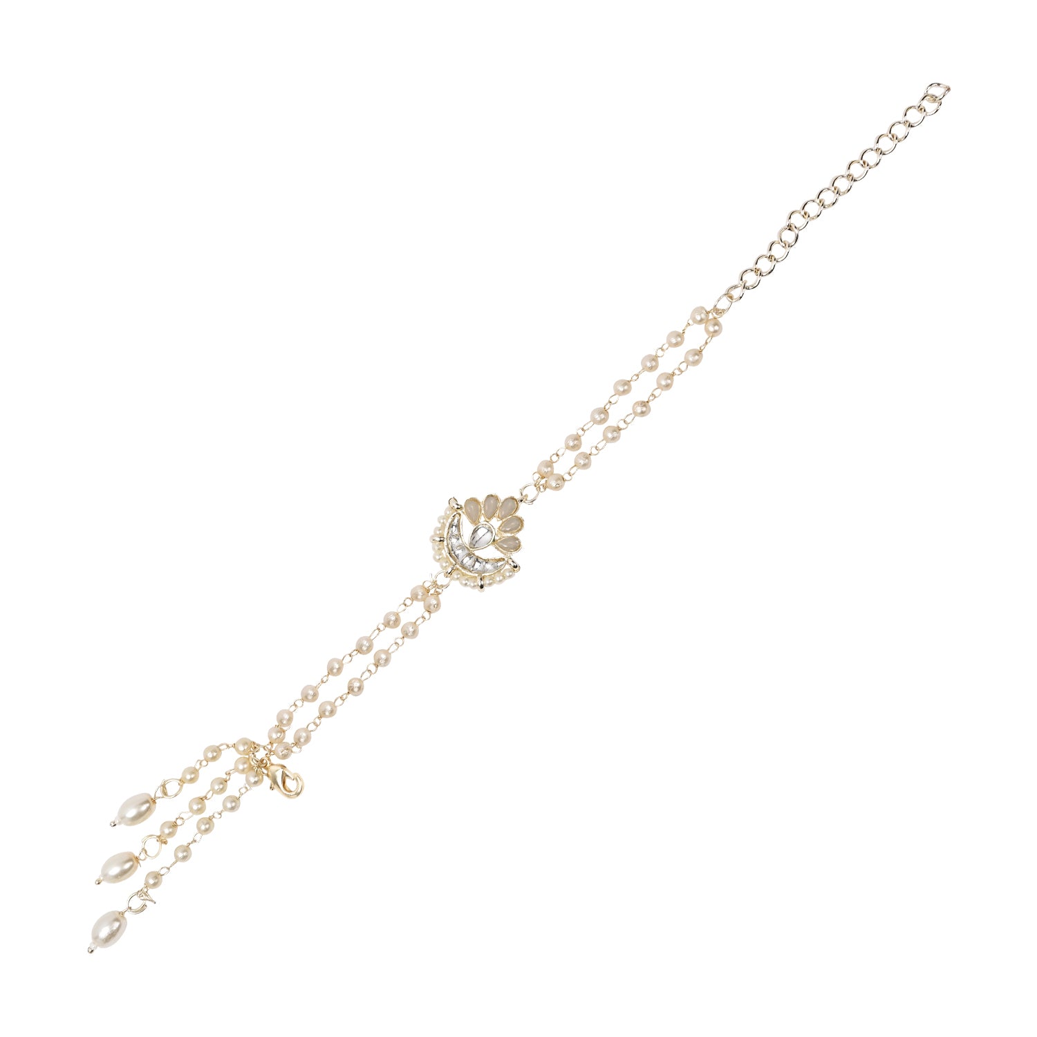 Elegant Bhaiya Bhabhi Lumba Pearl Grey Rakhi With Roli Chawal &Card
