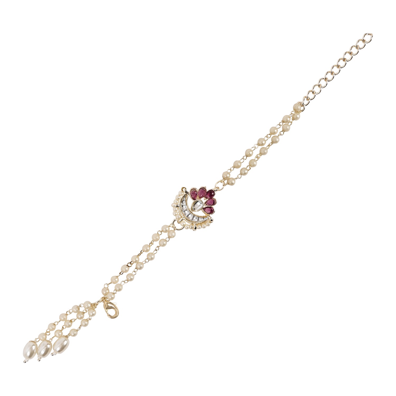 Elegant Bhaiya Bhabhi Lumba Pearl Wine & Rakhi With Roli Chawal &Card