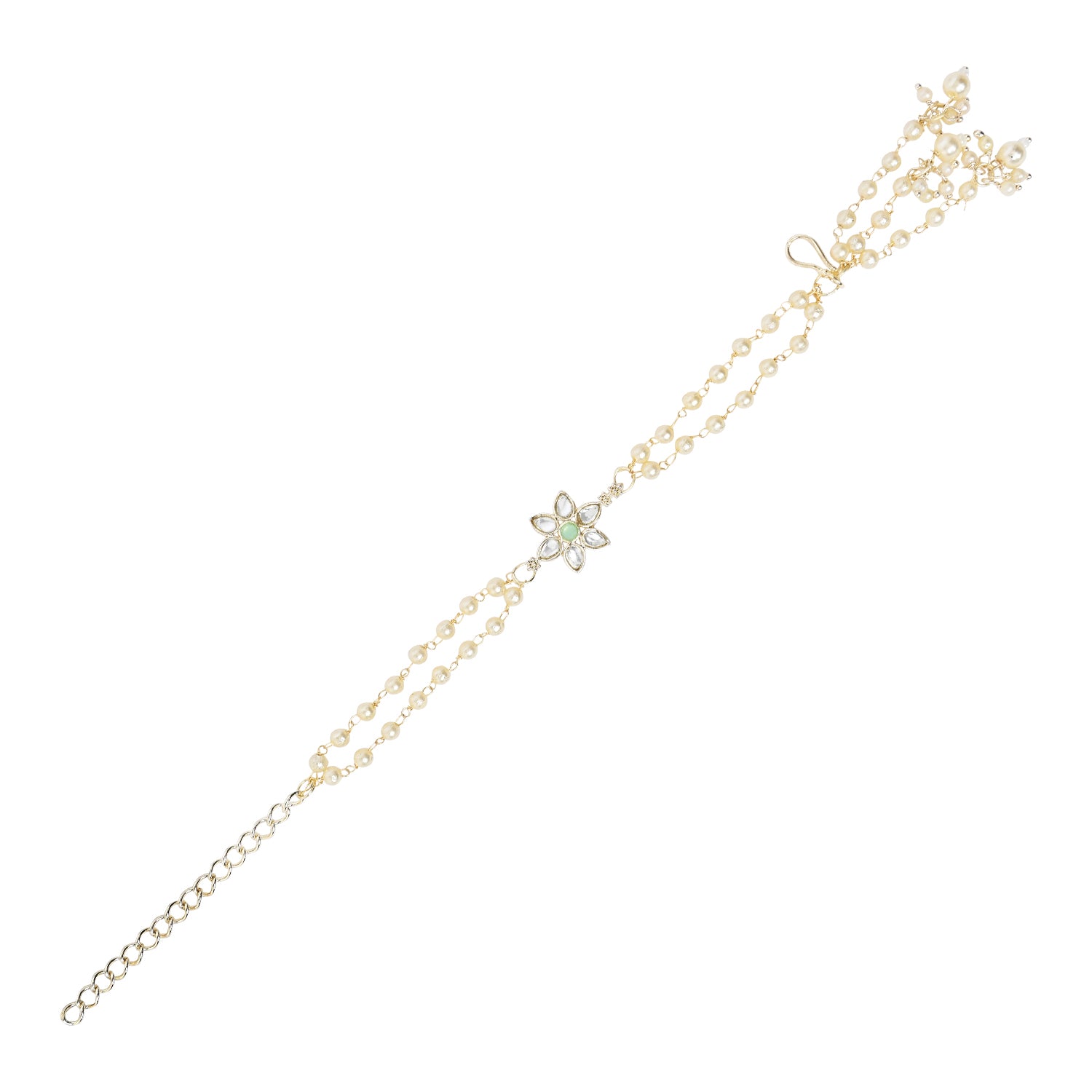 Elegant Bhaiya Bhabhi Mint Lumba Pearl & Rakhi With Roli Chawal &Card