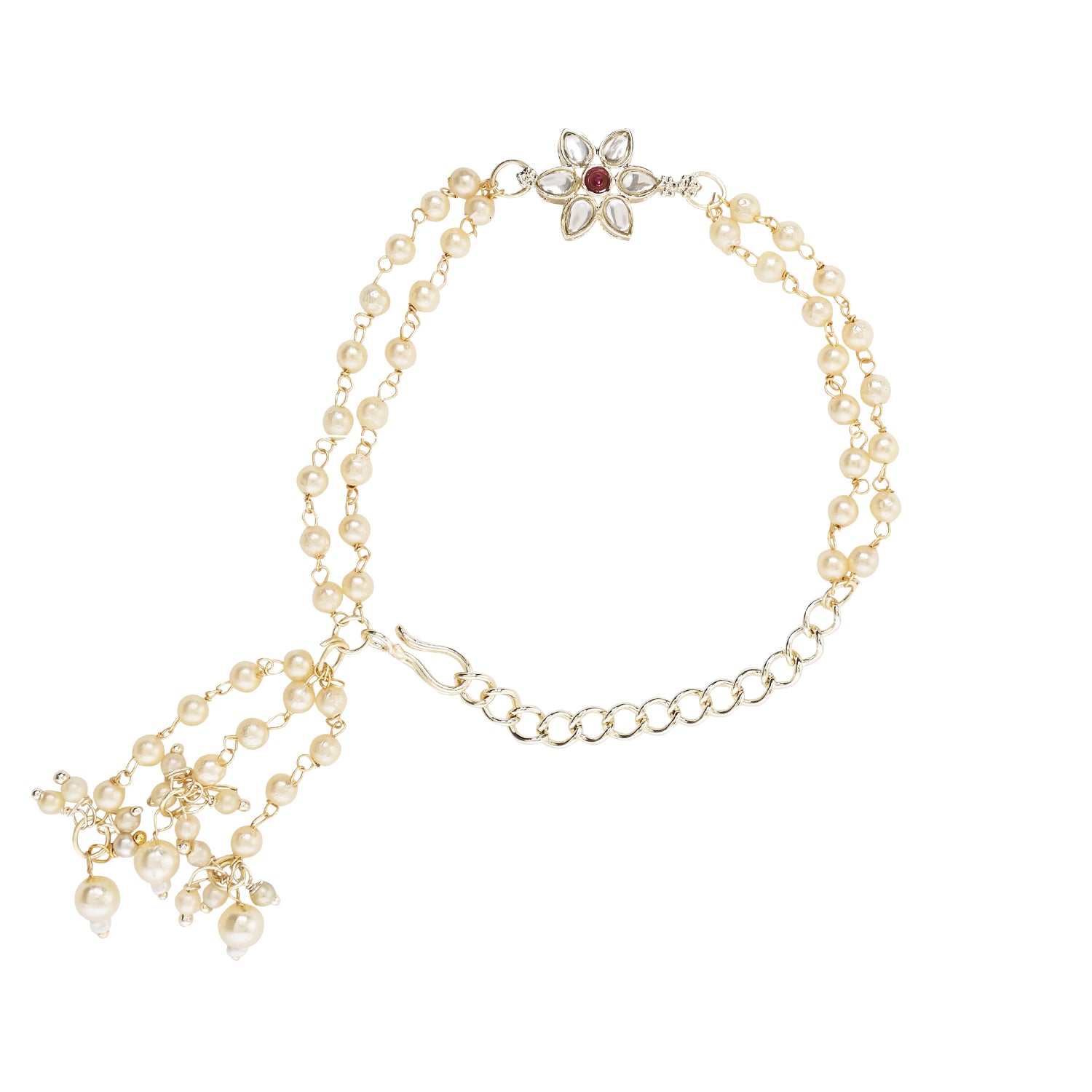 Elegant Bhaiya Bhabhi Wine Lumba Pearl Rakhi With Roli Chawal &Card