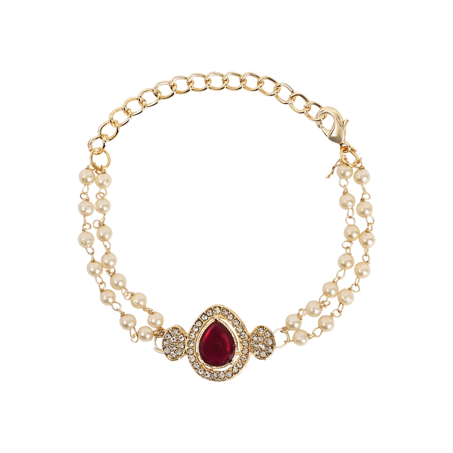 Elegant Bhaiya Bhabhi Pink Lumba Pearl & Rakhi With Roli Chawal &Card