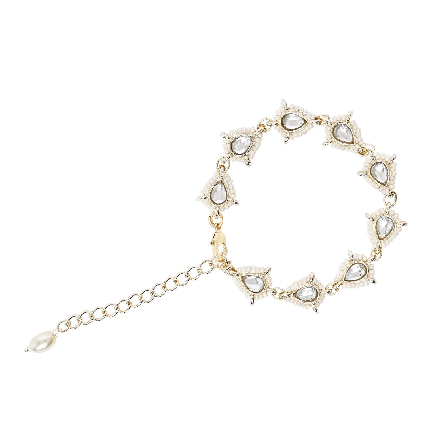 Pearl & Kundan Adjustable Bracelet