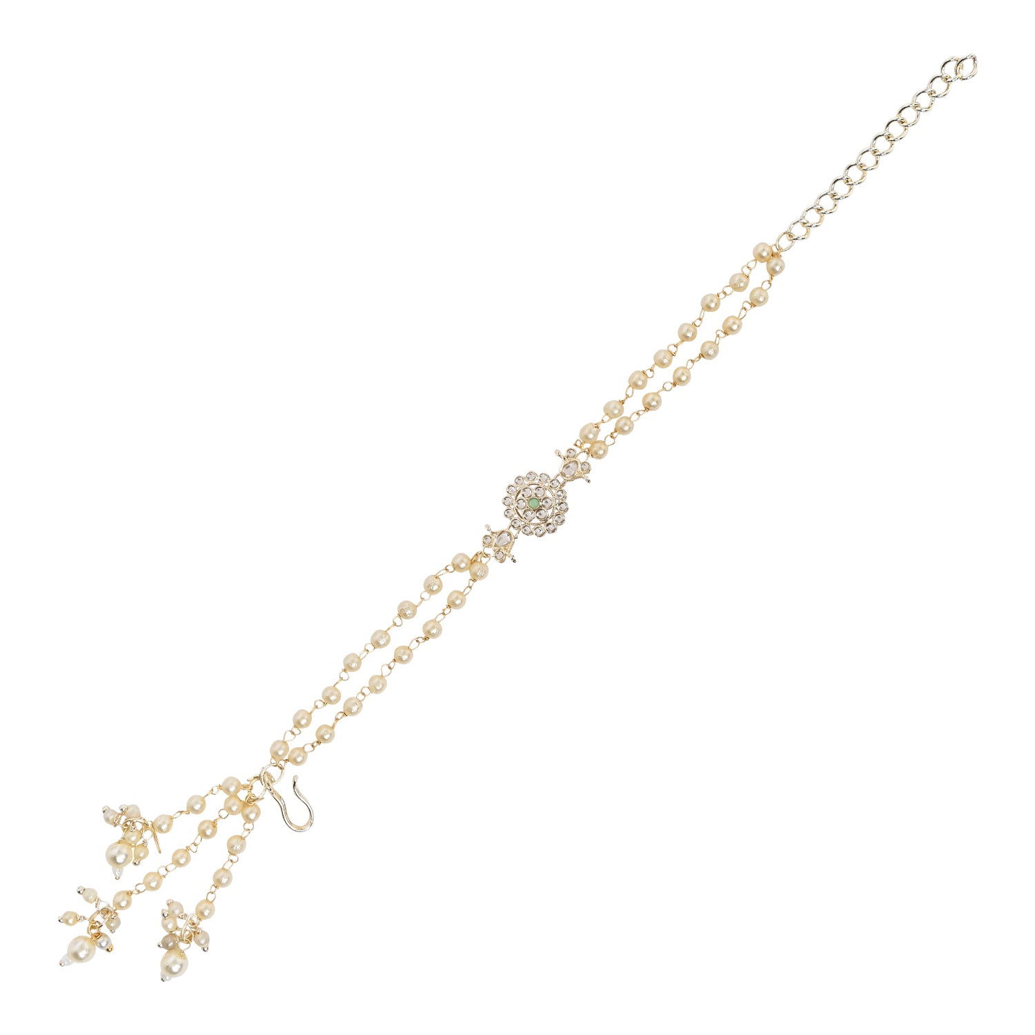 Elegant Bhaiya Bhabhi Mint Lumba Pearl & Rakhi With Roli Chawal &Card