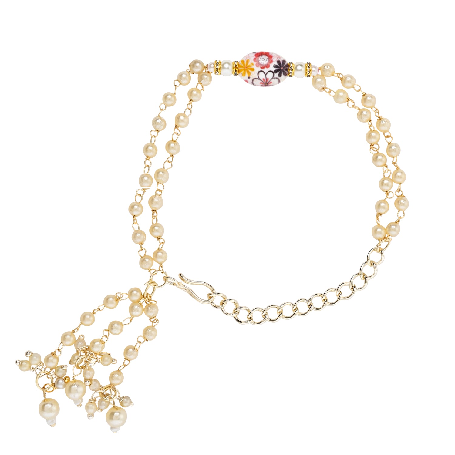 Elegant Bhaiya Bhabhi Pink Lumba Pearl & Rakhi With Roli Chawal &Card