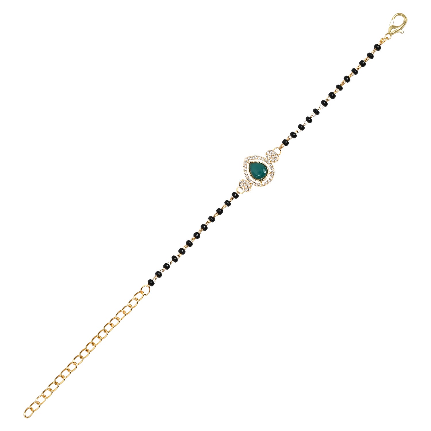 Green Drop-Shaped Mangalsutra Bracelet