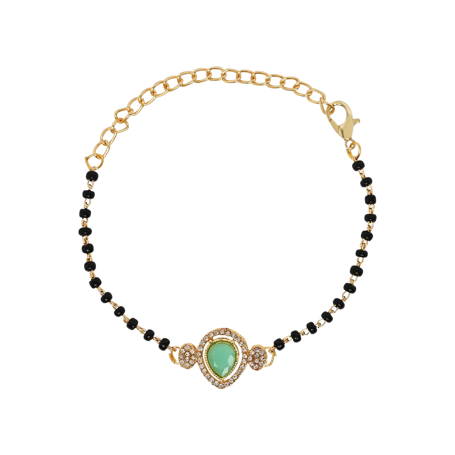 Elegant Bhaiya Bhabhi Lumba Pearl Rakhi With Roli Chawal &Card