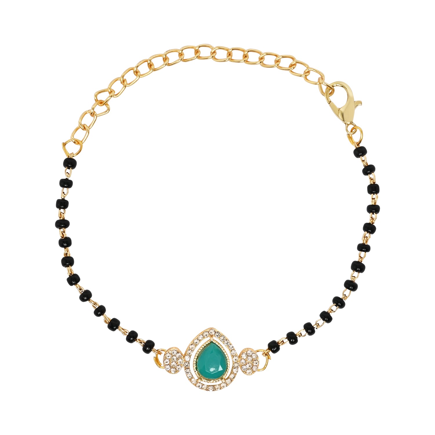 Turquoise Drop-Shaped Mangalsutra Bracelet