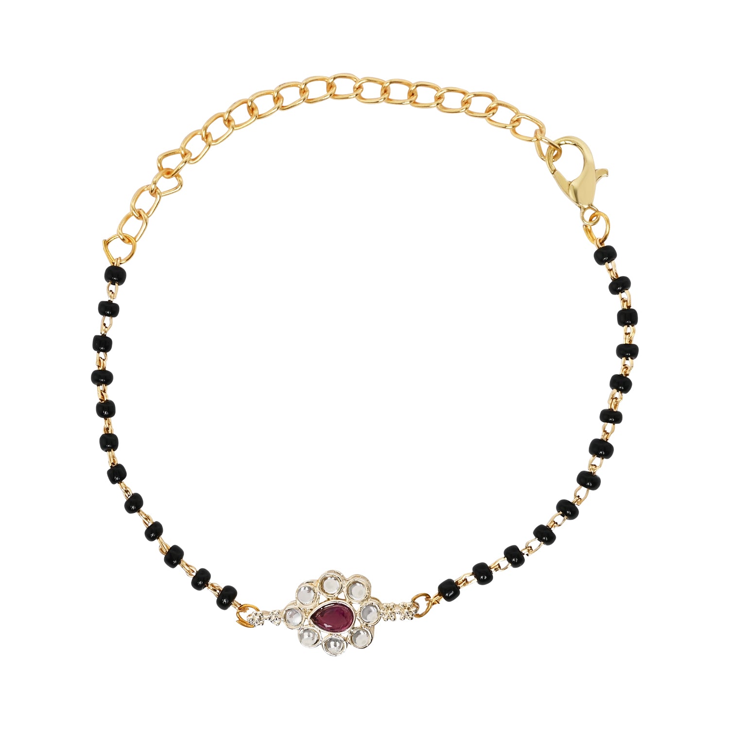 White Drop-Shaped Mangalsutra Bracelet