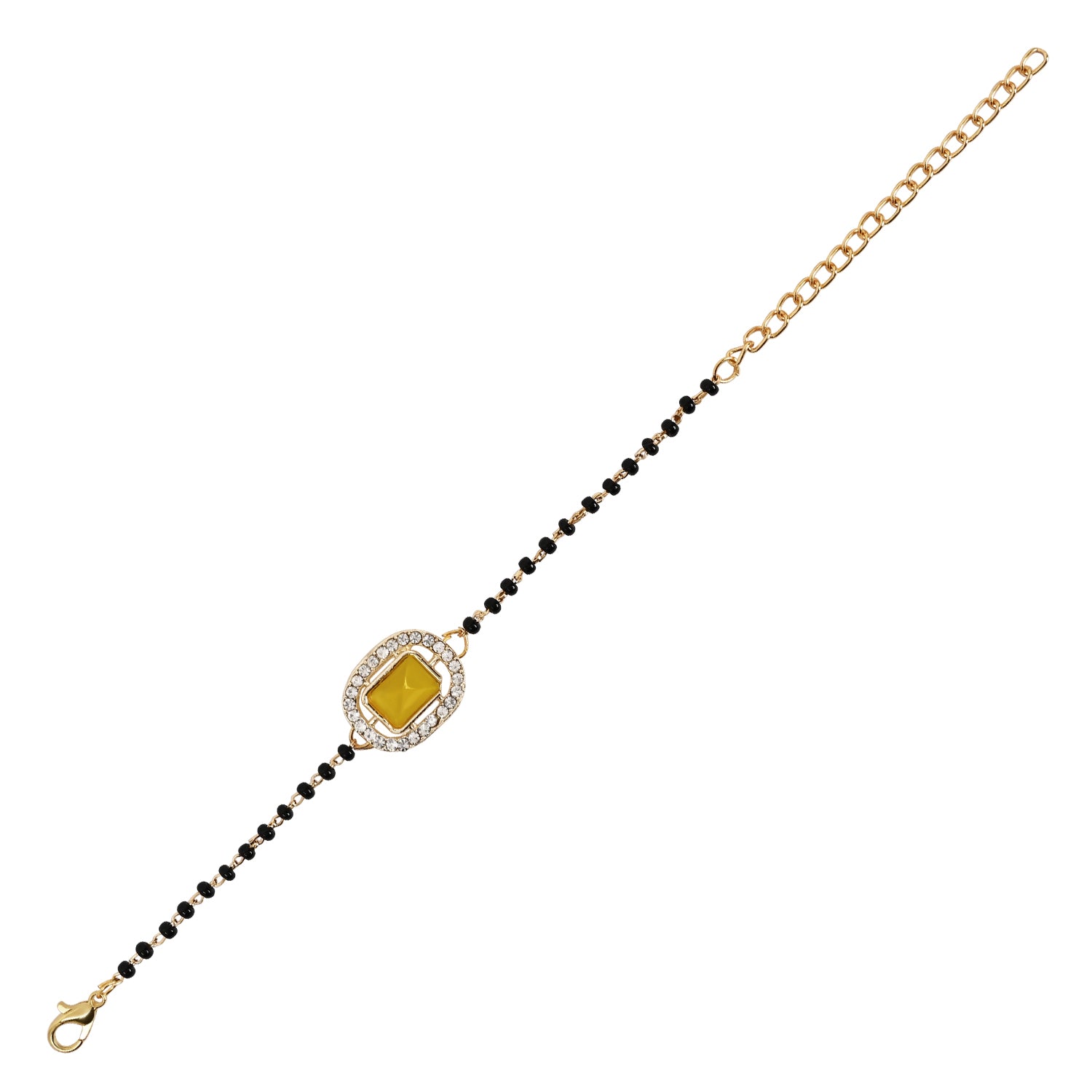 Yellow Square-Shaped Mangalsutra Bracelet