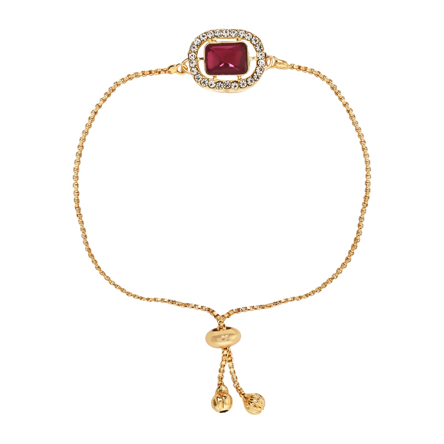 Wine Square-Shaped Bracelet