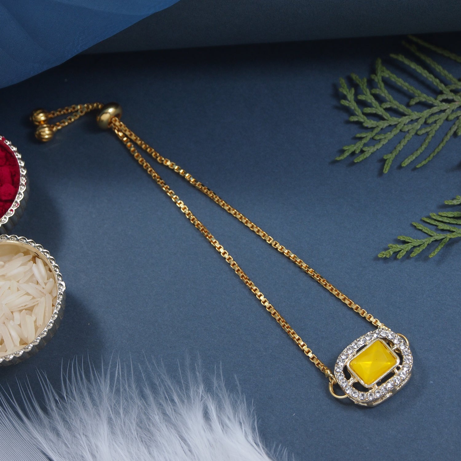 Yellow Square-Shaped Bracelet