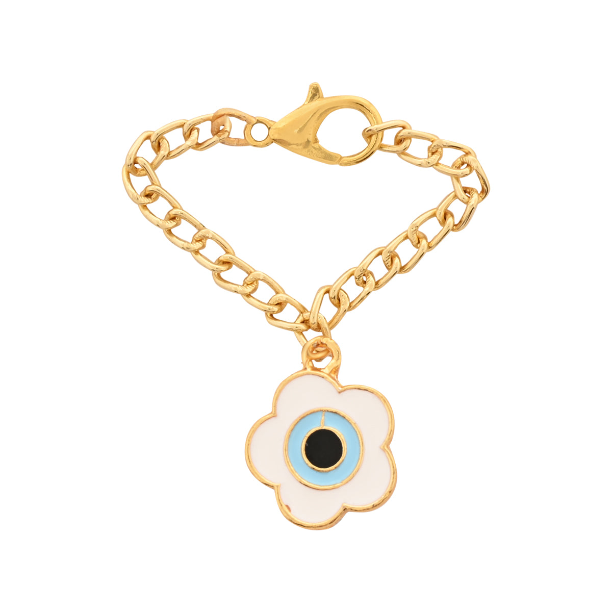 Floral Shape Evil Eye Rakhi & Watch Charm Lumba (Watch Accesories) Combo With Roli Chawal & Rakshabandhan Card