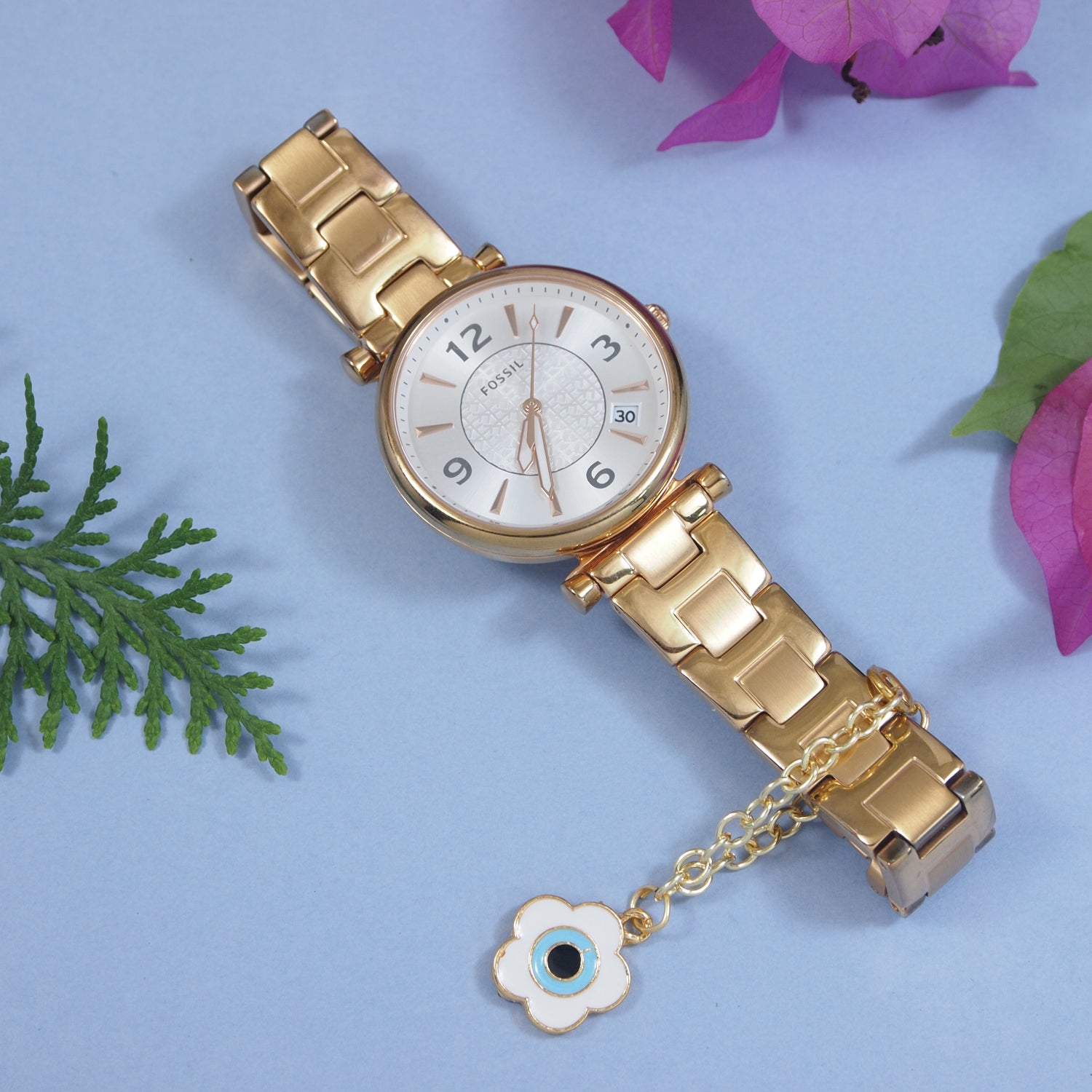 Evil Eye Floral Shape Watch Charms