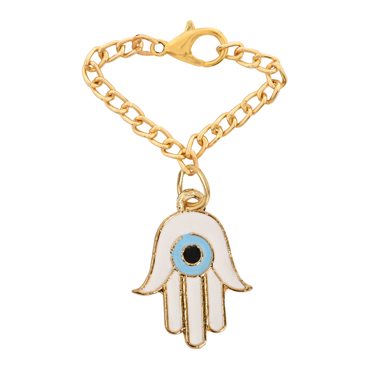 Hamsa Shape Evil Eye Rakhi & Watch Charm Lumba (Watch Accesories) Combo With Roli Chawal & Rakshabandhan Card