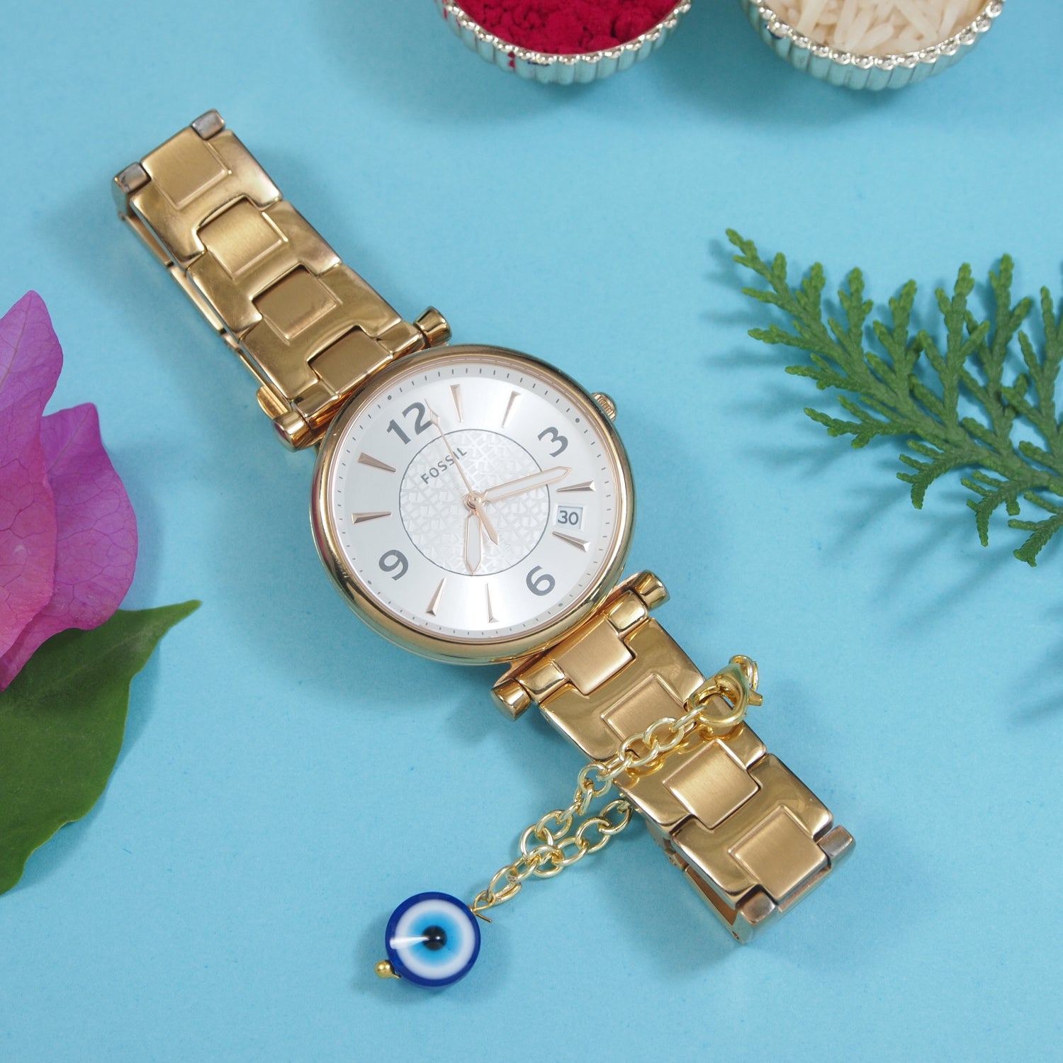 Evil Eye Round Shape Watch Charms