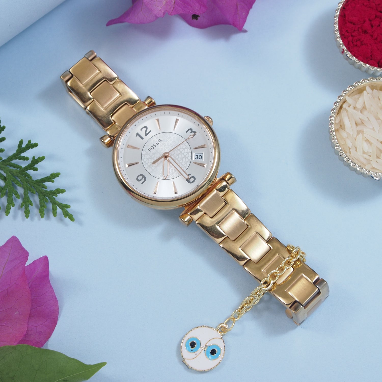 Evil Eye Round Shape Watch Charms