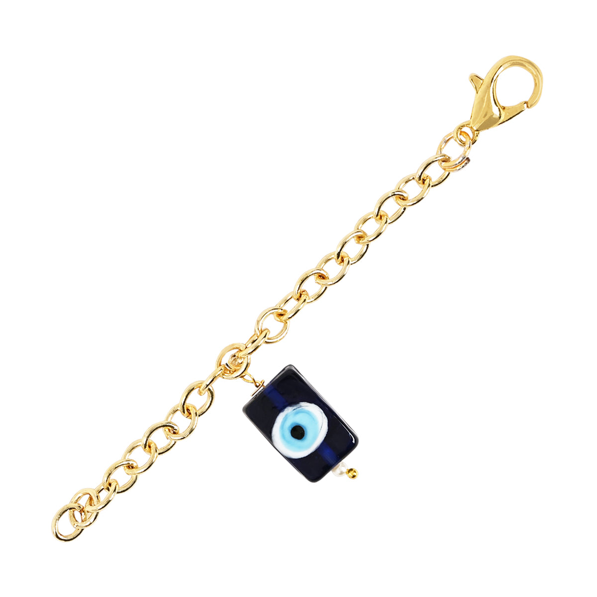 Square Shape Evil Eye Rakhi & Watch Charm Lumba (Watch Accesories) Combo With Roli Chawal & Rakshabandhan Card