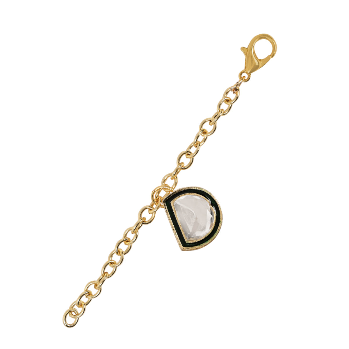 Green Pearl & Kundan Rakhi & Watch Charm Lumba (Watch Accesories) Combo With Roli Chawal & Rakshabandhan Card