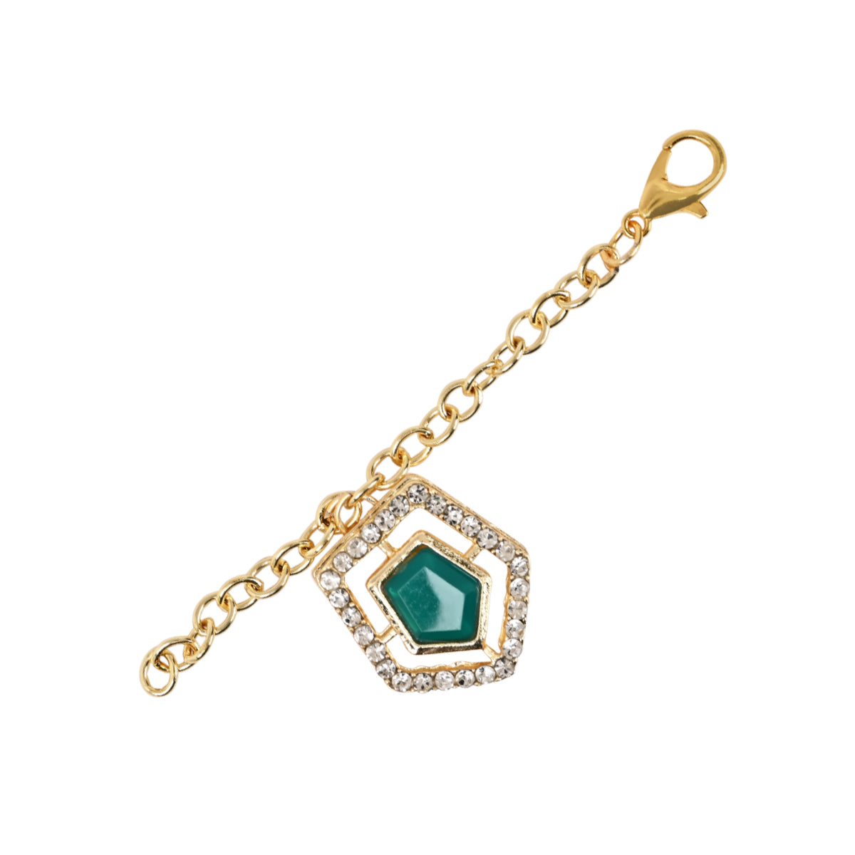 Green Pearl & Kundan Rakhi & Watch Charm Lumba (Watch Accesories) Combo With Roli Chawal & Rakshabandhan Card