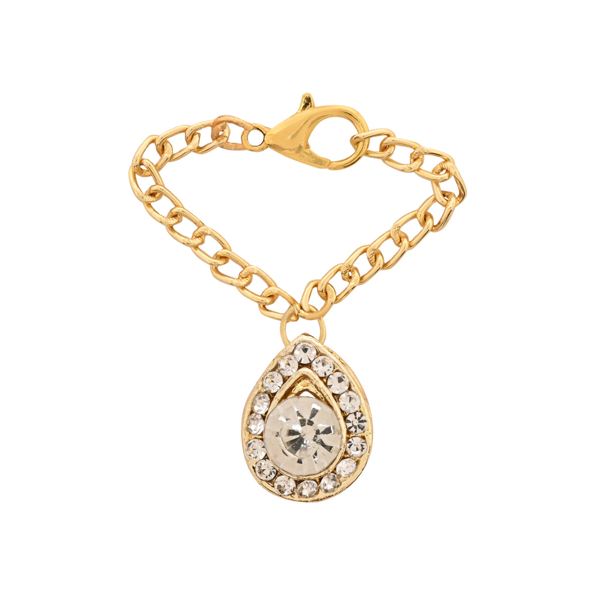 White Pearl & Kundan Rakhi & Watch Charm Lumba (Watch Accesories) Combo With Roli Chawal & Rakshabandhan Card