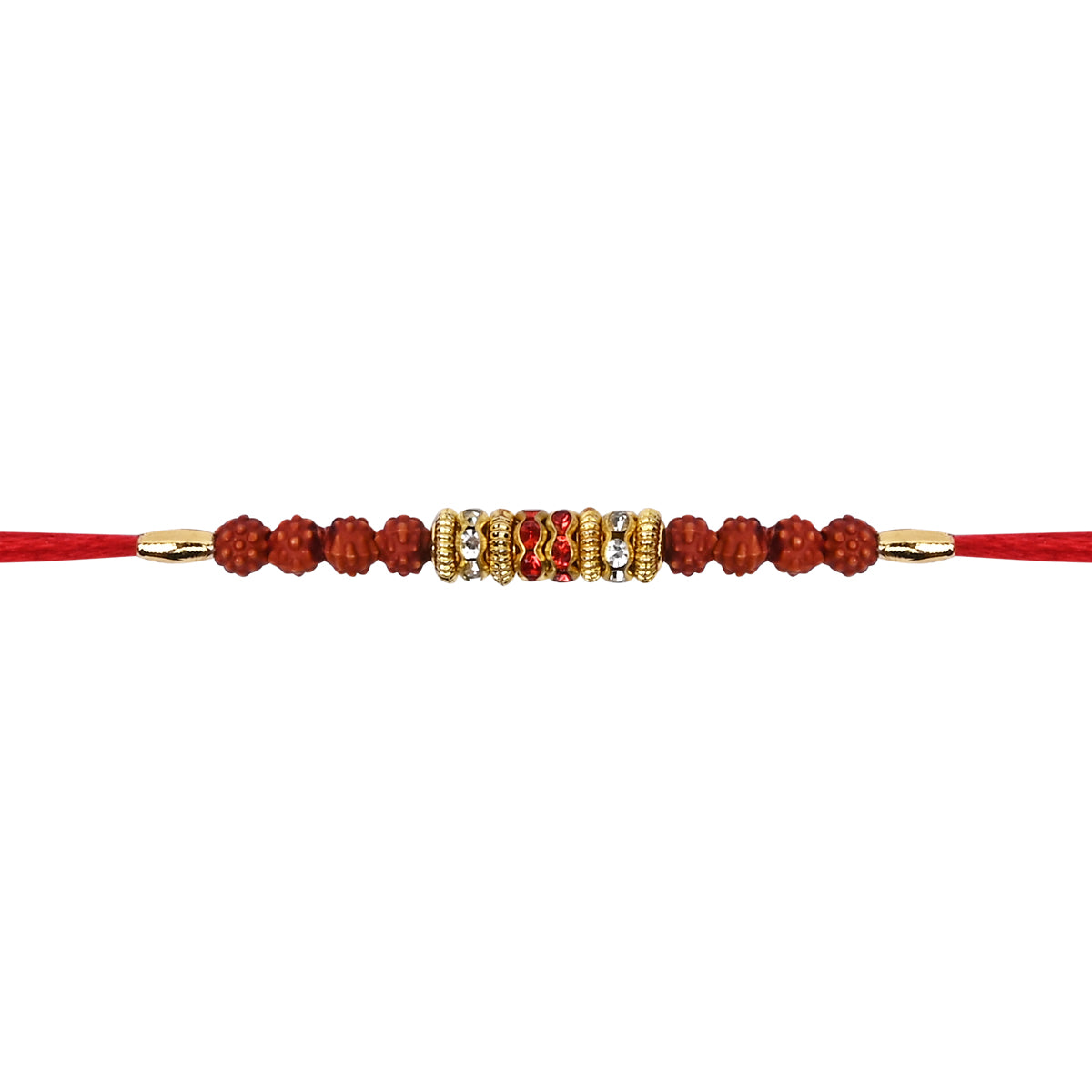 DELICATE PEARL BEADED RAKHI WITH ROLI CHAWAL & RAKSHABANDHAN CARD