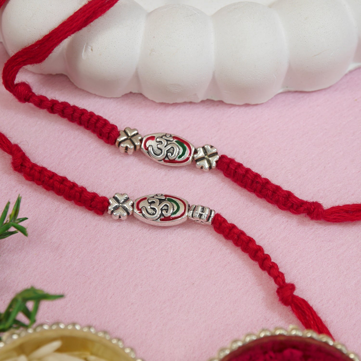 OM Rakhi Combo for Bhai with Braided Thread
