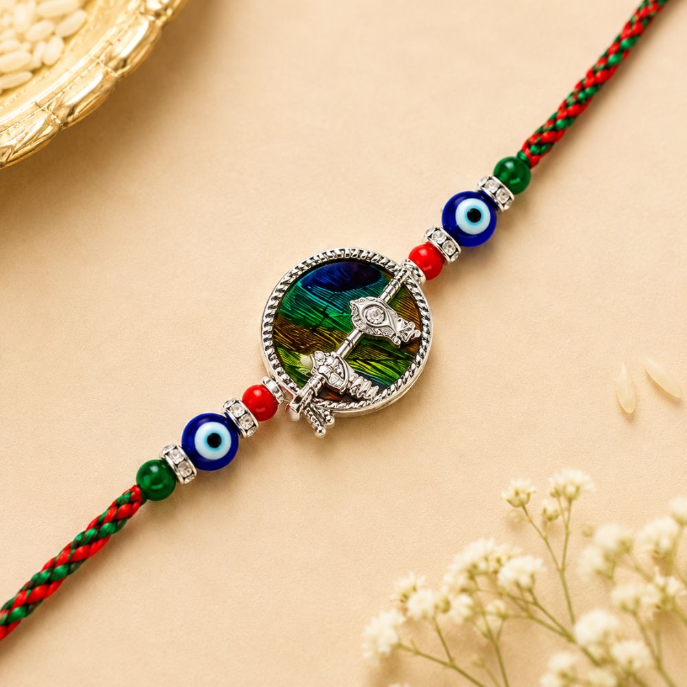 Krishna Flute Peacock Rakhi