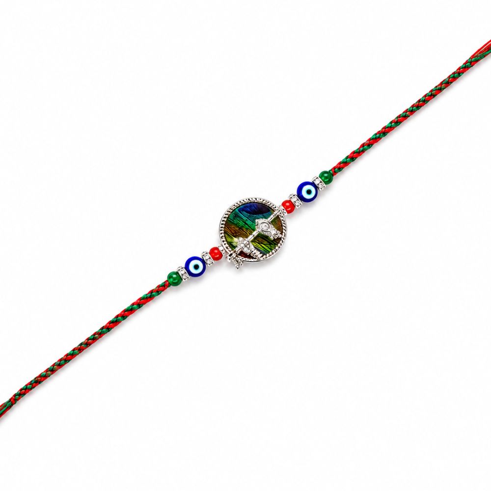 Krishna Flute Peacock Rakhi