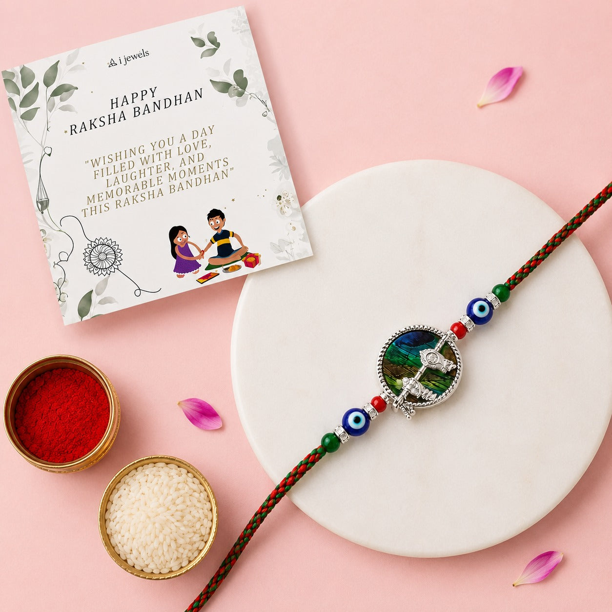 Krishna Flute Peacock Rakhi
