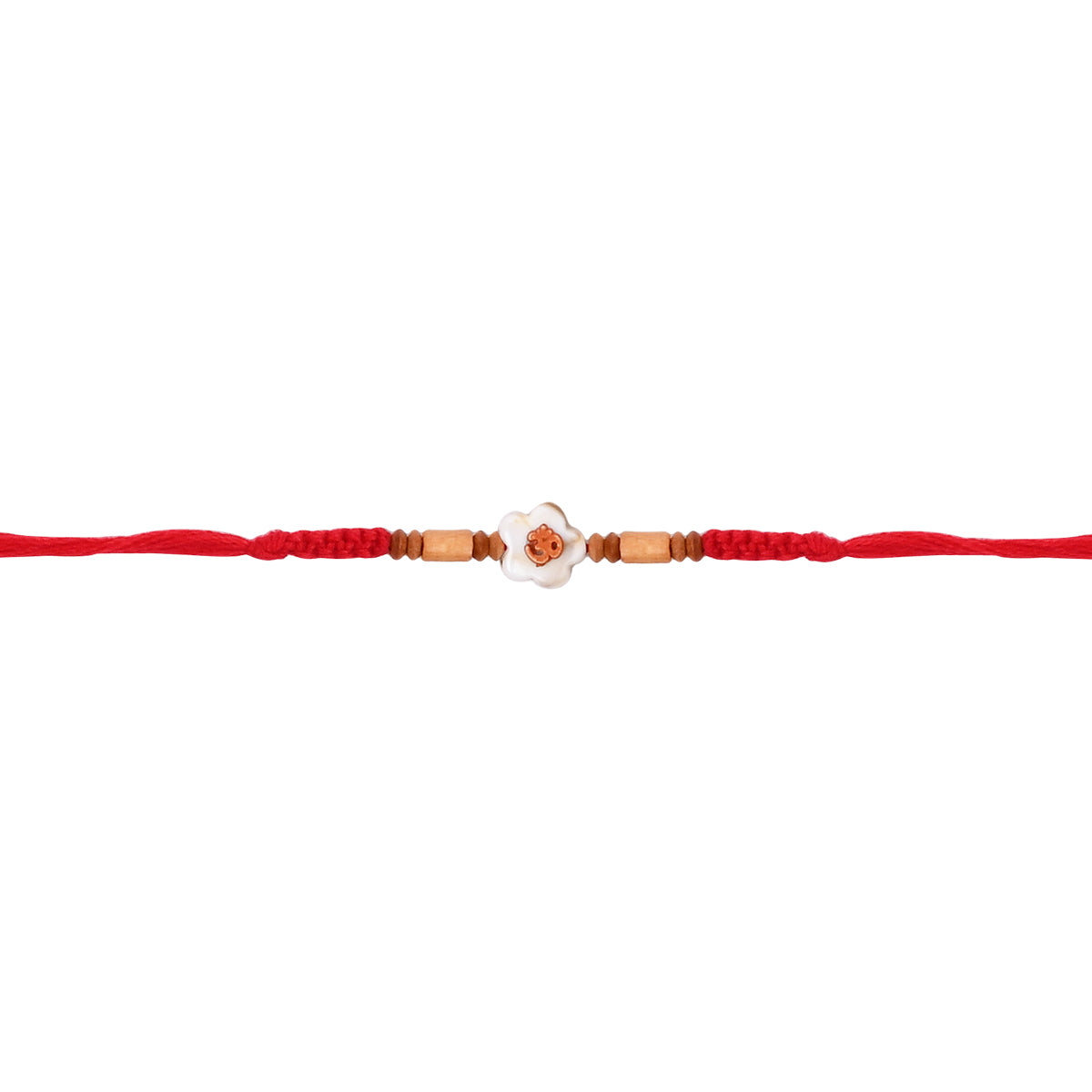 Om Floral Rakhi with Roli Chawal and Raksha Bandhan Card